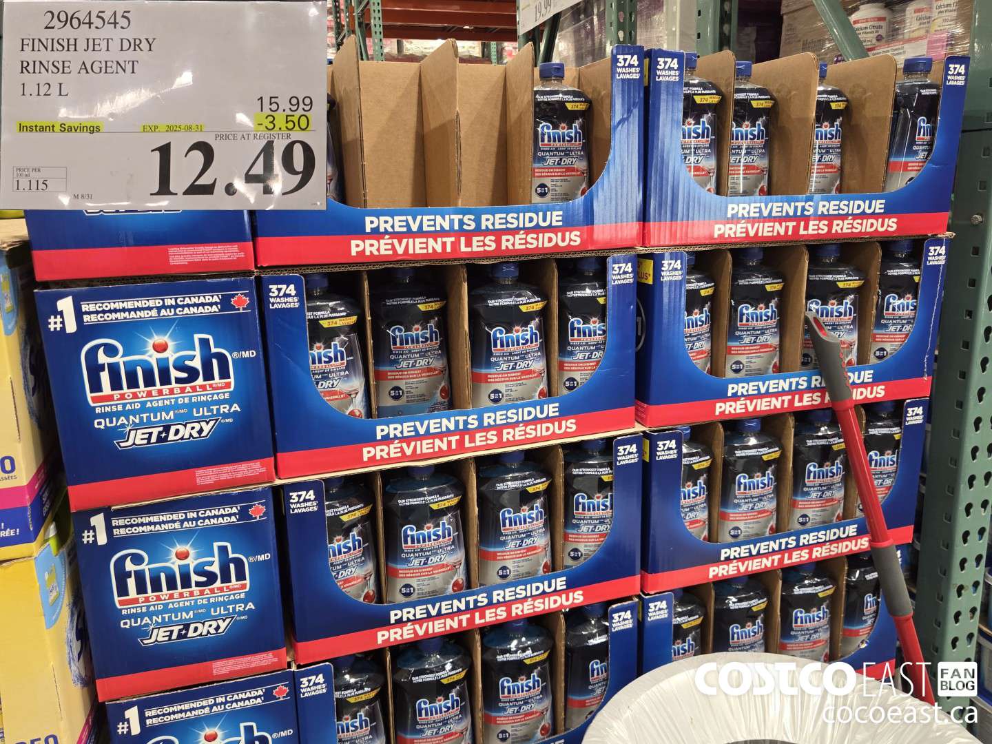 2964545 FINISH JET DRY RINSE AGENT 1.12 L ($3.50 INSTANT SAVINGS EXPIRES ON 2025-08-31) $12.49