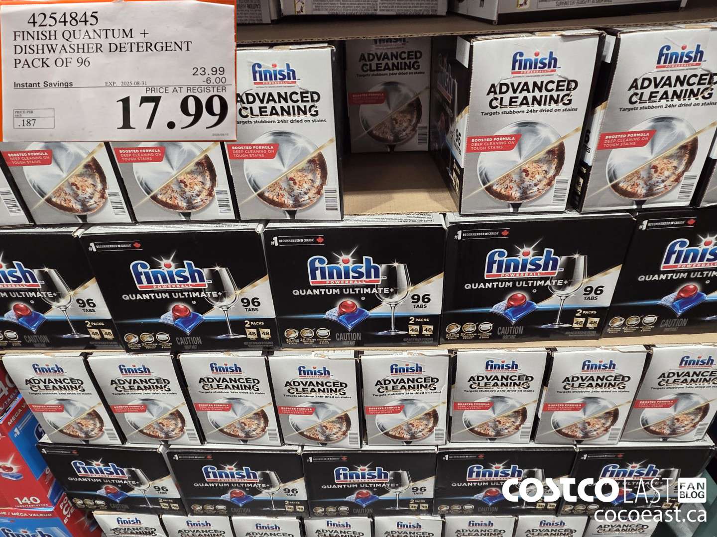 4254845 FINISH QUANTUM + DISHWASHER DETERGENT PACK OF 96 ($6.00 INSTANT SAVINGS EXPIRES ON 2025-08-31) $17.99