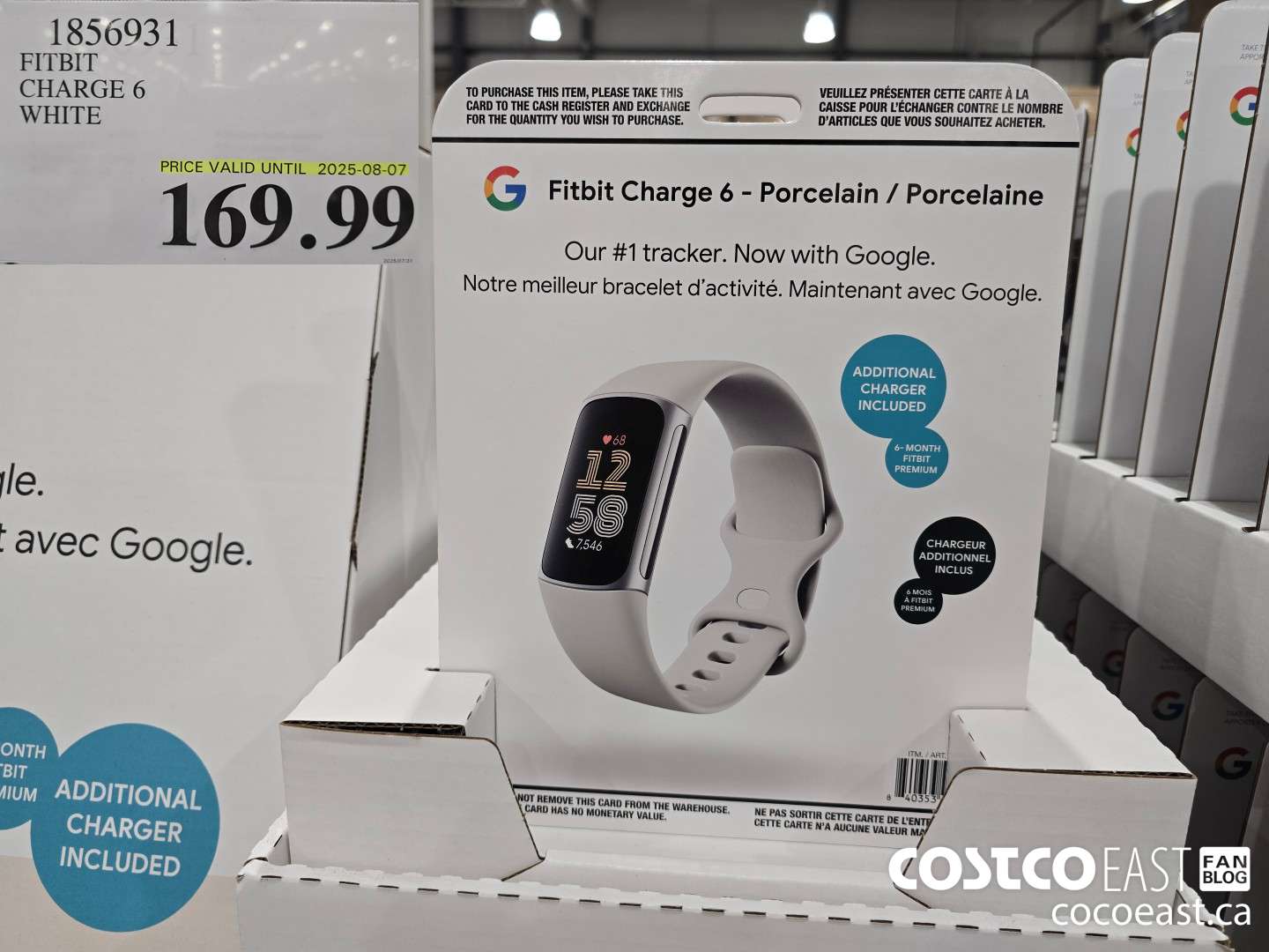 1856931 FITBIT CHARGE 6 WHITE $169.99