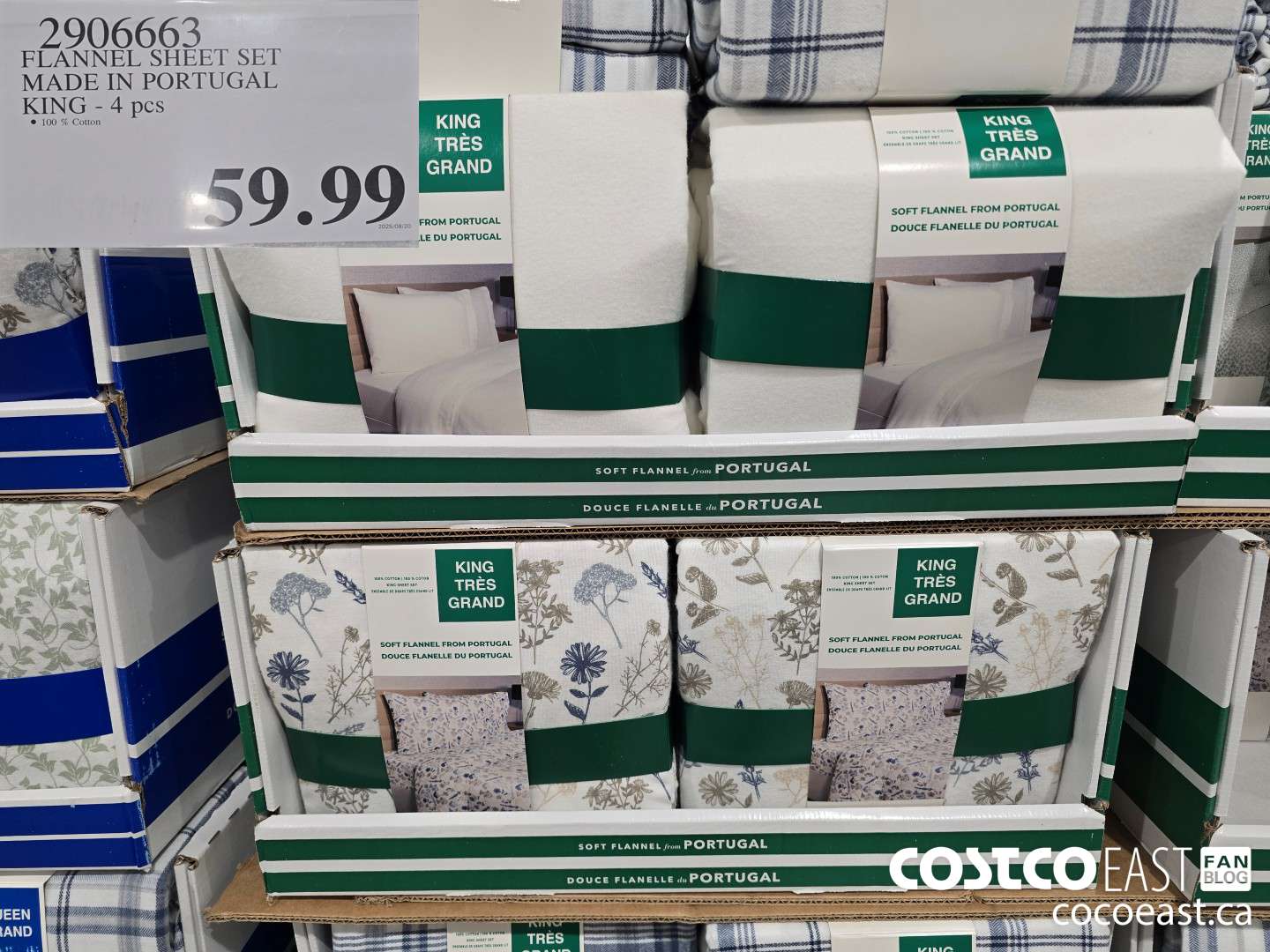 2906663 FLANNEL SHEET SET MADE IN PORTUGAL KING - 4PC $59.99