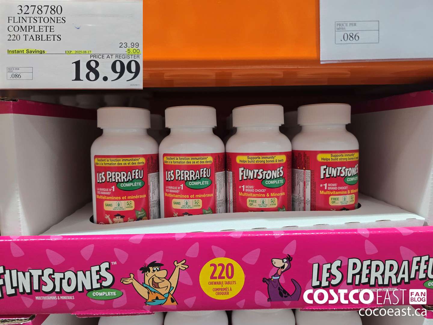 3278780 FLINTSTONES COMPLETE 220 TABLETS ($5.00 INSTANT SAVINGS EXPIRES ON 2025-08-17) $18.99