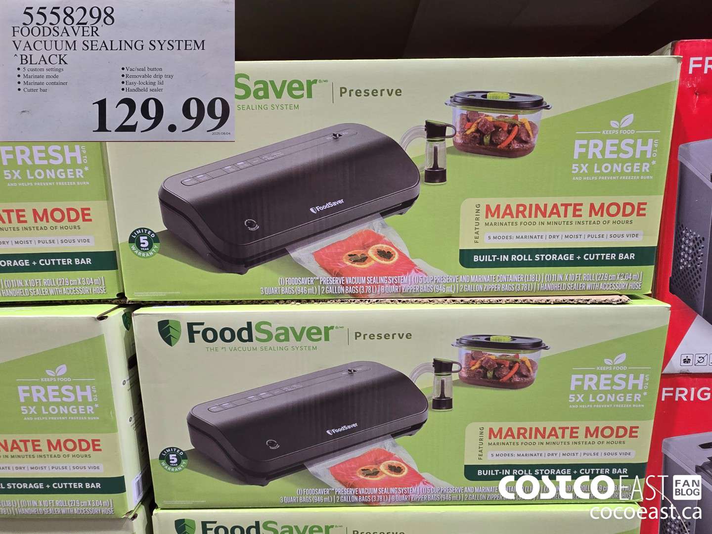 5558298 FOODSAVER VACUUM SEALING SYSTEM BLACK $129.99