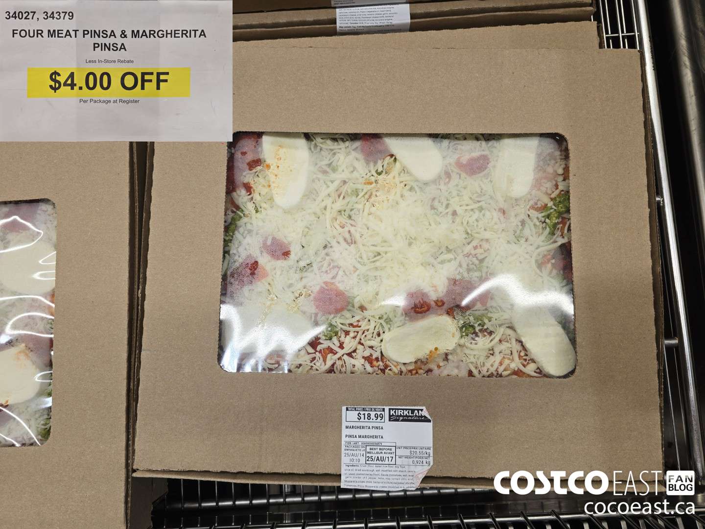 34027 FOUR MEAT PINSA & MARGHERITA PINSA ($4.00 INSTANT SAVINGS)