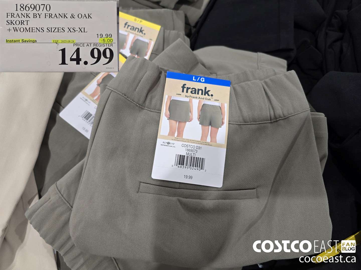 1869070 FRANK BY FRANK & OAK SKORT +WOMENS SIZES XS-XL ($5.00 INSTANT SAVINGS EXPIRES ON 2025-08-24) $14.99