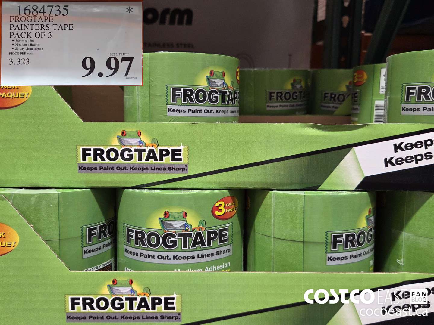 1684735 FROGTAPE PAINTERS TAPE PACK OF 3 $9.97
