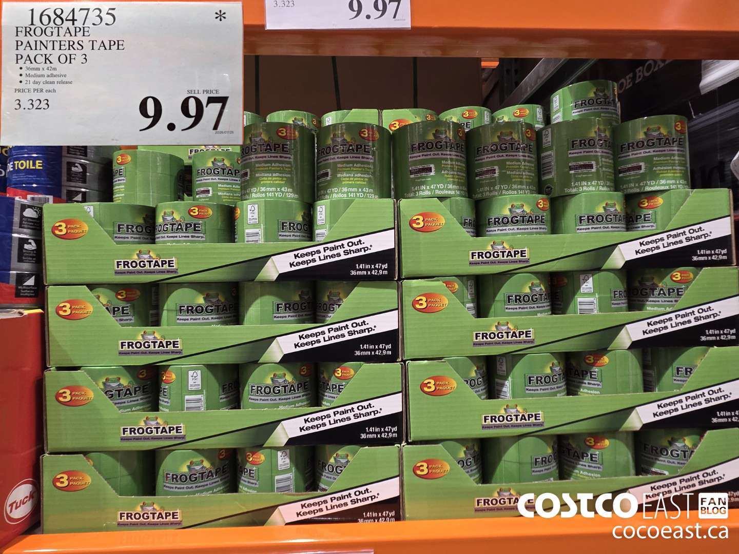 1684735 FROGTAPE PAINTERS TAPE PACK OF 3 $9.97