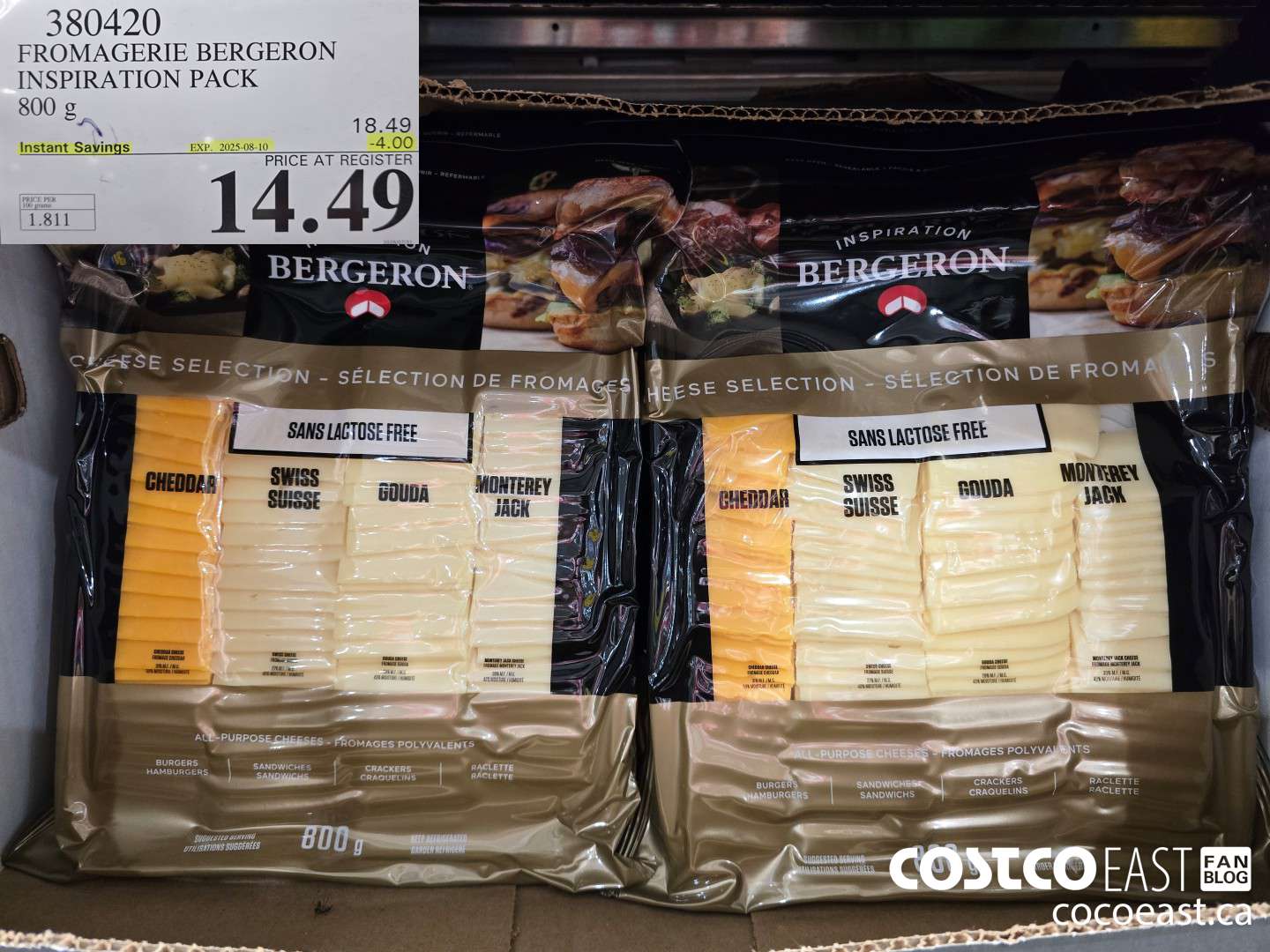 380420 FROMAGERIE BERGERON INSPIRATION PACK 800 G 202-08-10 ($4.00 INSTANT SAVINGS) $14.49