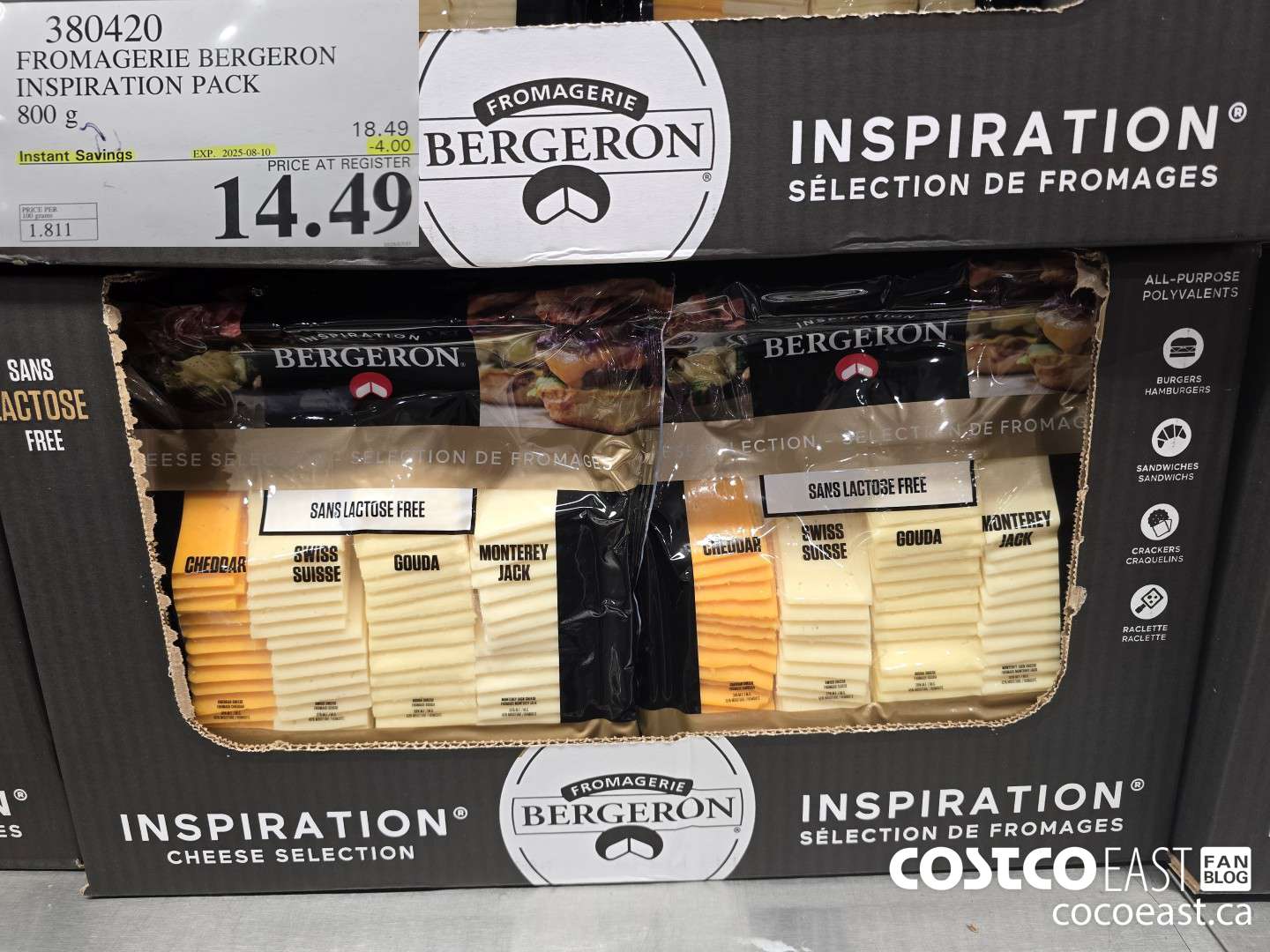 380420 FROMAGERIE BERGERON INSPIRATION PACK 800 G ($4.00 INSTANT SAVINGS EXPIRES ON 2025-08-10) $14.49