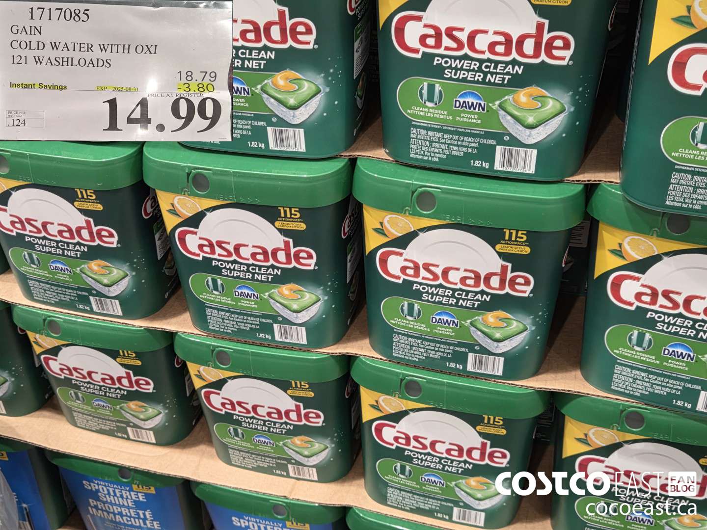 1717085 GAIN COLD WATER WITH OXI 121 wash loads ($3.80 INSTANT SAVINGS EXPIRES ON 2025-08-31) $14.99