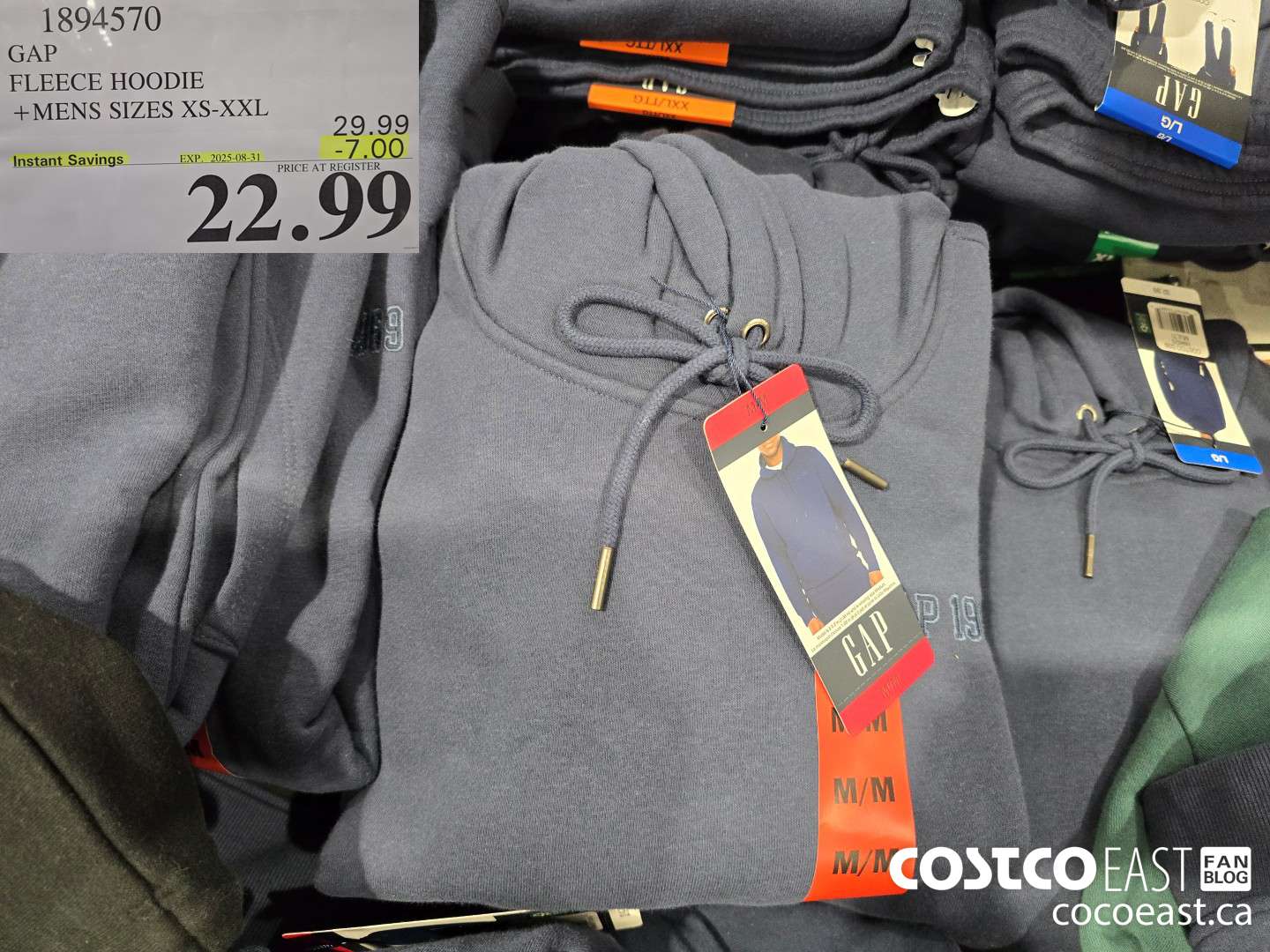 1894570 GAP FLEECE HOODIE +MENS SIZES XS-XXL ($7.00 INSTANT SAVINGS EXPIRES ON 2025-08-31) $22.99