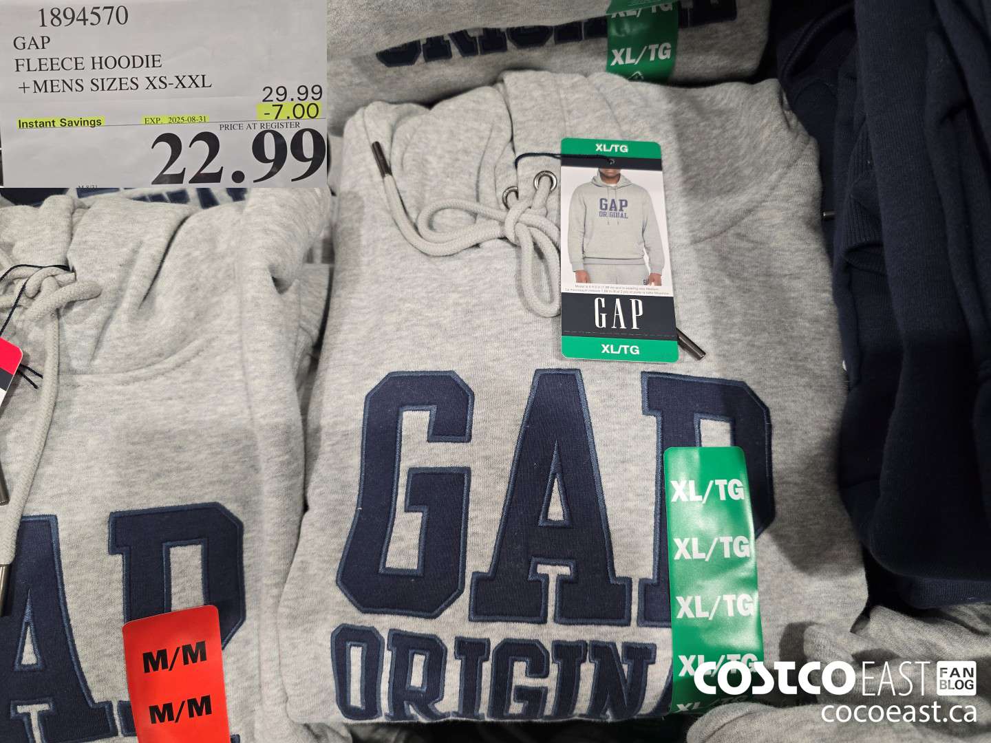 1894570 GAP FLEECE HOODIE +MENS SIZES XS-XXL ($7.00 INSTANT SAVINGS EXPIRES ON 2025-08-31) $22.99