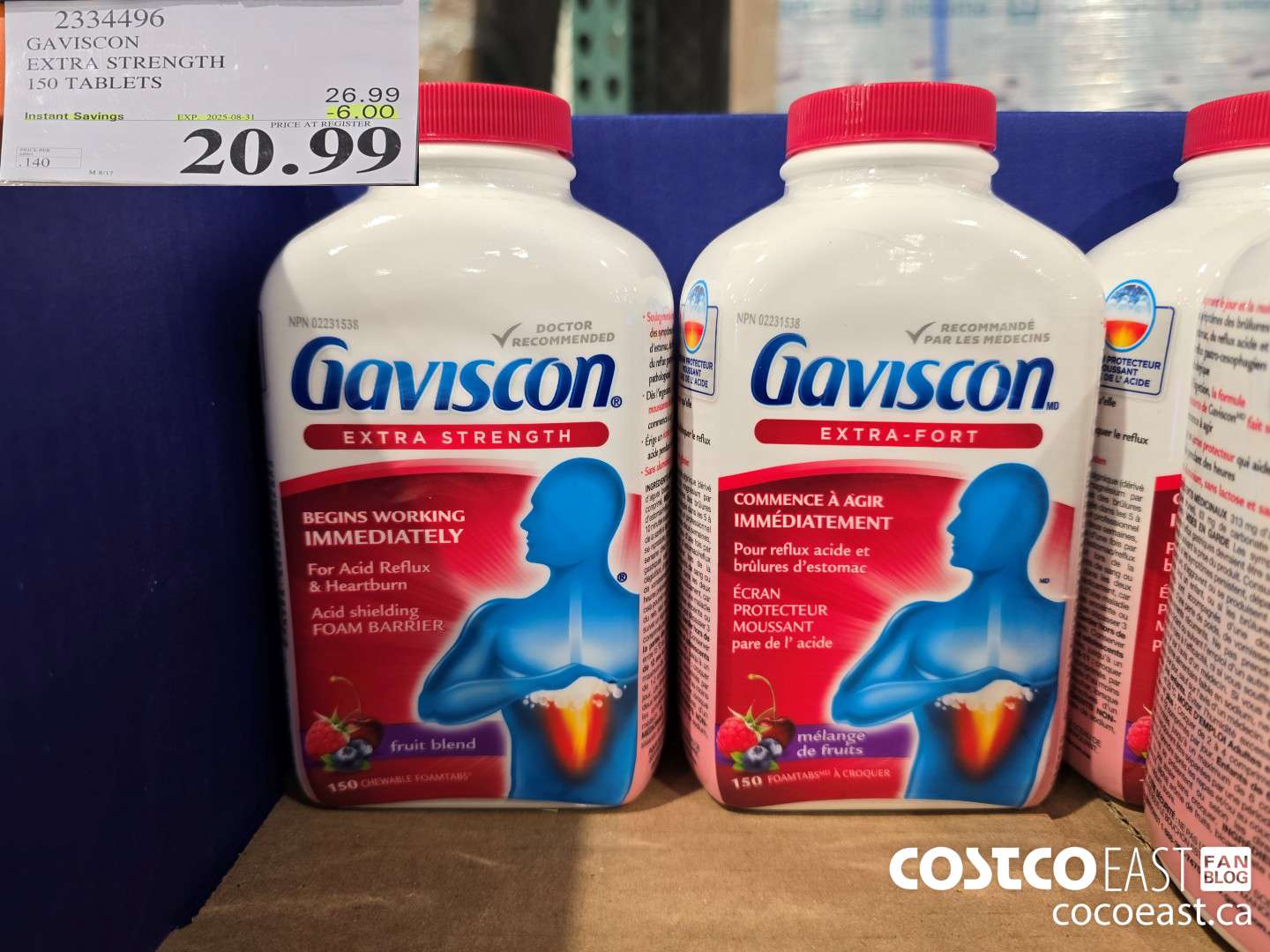 2334496 GAVISCON EXTRA STRENGTH 150 TABLETS ($6.00 INSTANT SAVINGS EXPIRES ON 2025-08-31) $20.99