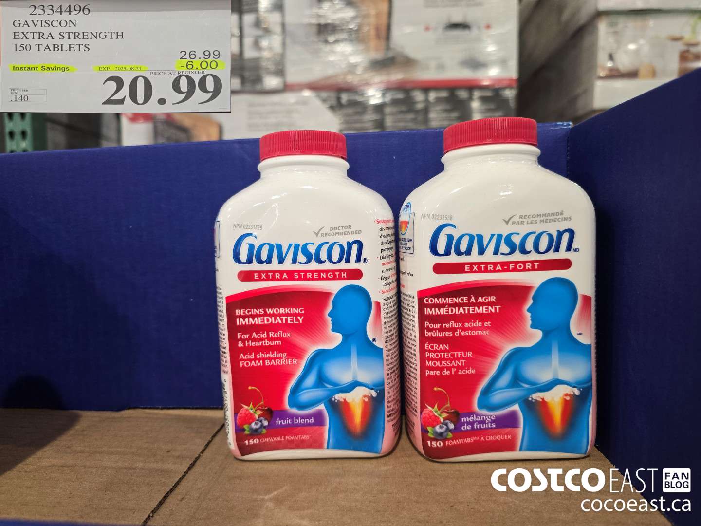 2334496 GAVISCON EXTRA STRENGTH 150 TABLETS ($6.00 INSTANT SAVINGS EXPIRES ON 2025-08-31) $20.99