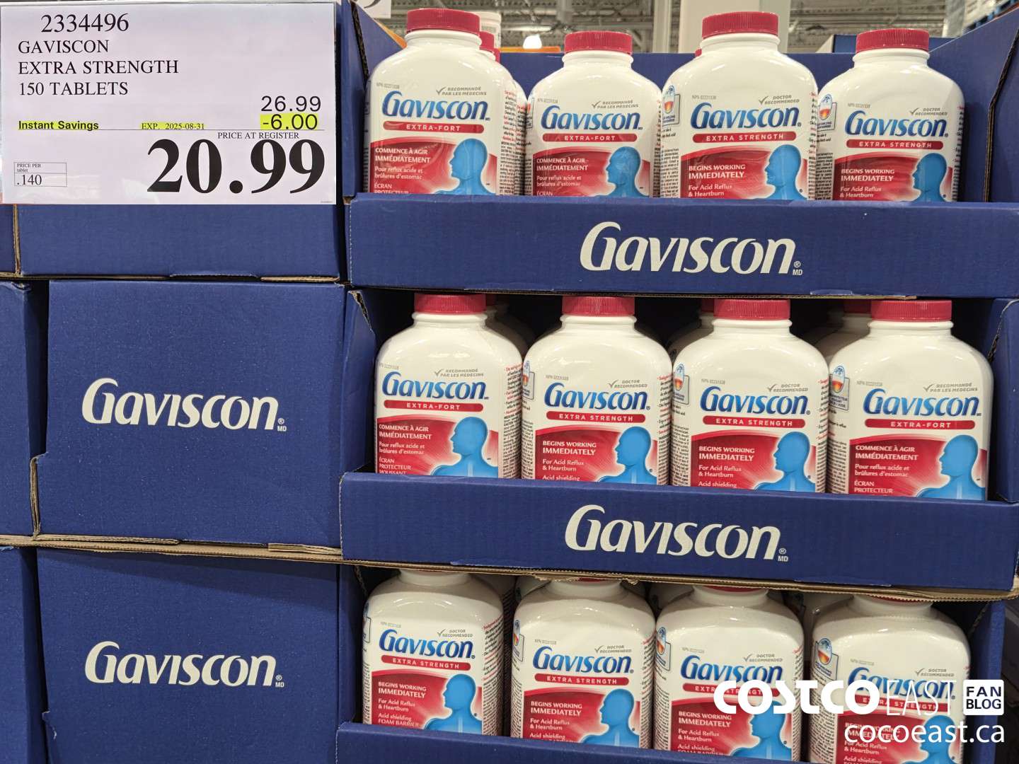 2334496 GAVISCON EXTRA STRENGTH 150 TABLETS ($6.00 INSTANT SAVINGS EXPIRES ON 2025-08-31) $20.99