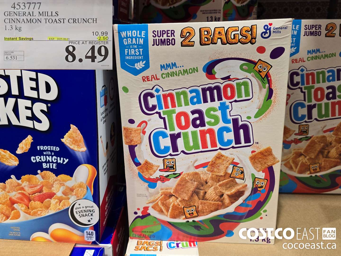 453777 GENERAL MILLS CINNAMON TOAST CRUNCH 1.3 kg ($2.50 INSTANT SAVINGS EXPIRES ON 2025-08-03) $8.49
