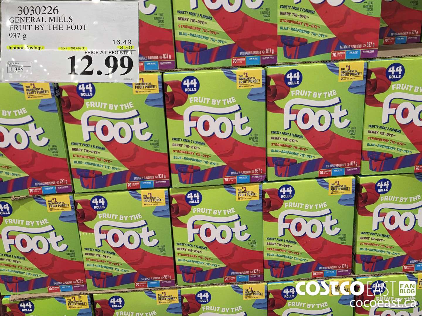 3030226 GENERAL MILLS FRUIT BY THE FOOT 937 G ($3.50 INSTANT SAVINGS EXPIRES ON 2025-08-31) $12.99