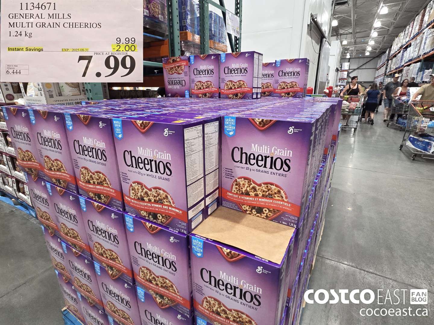 1134671 GENERAL MILLS MULTI-GRAIN CHEERIOS 1.24 KG ($2.00 INSTANT SAVINGS EXPIRES ON 2025-08-31) $7.99