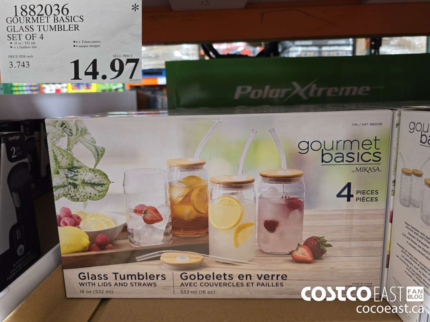 1882036 GOURMET BASICS GLASS TUMBLER SET OF 4 $14.97