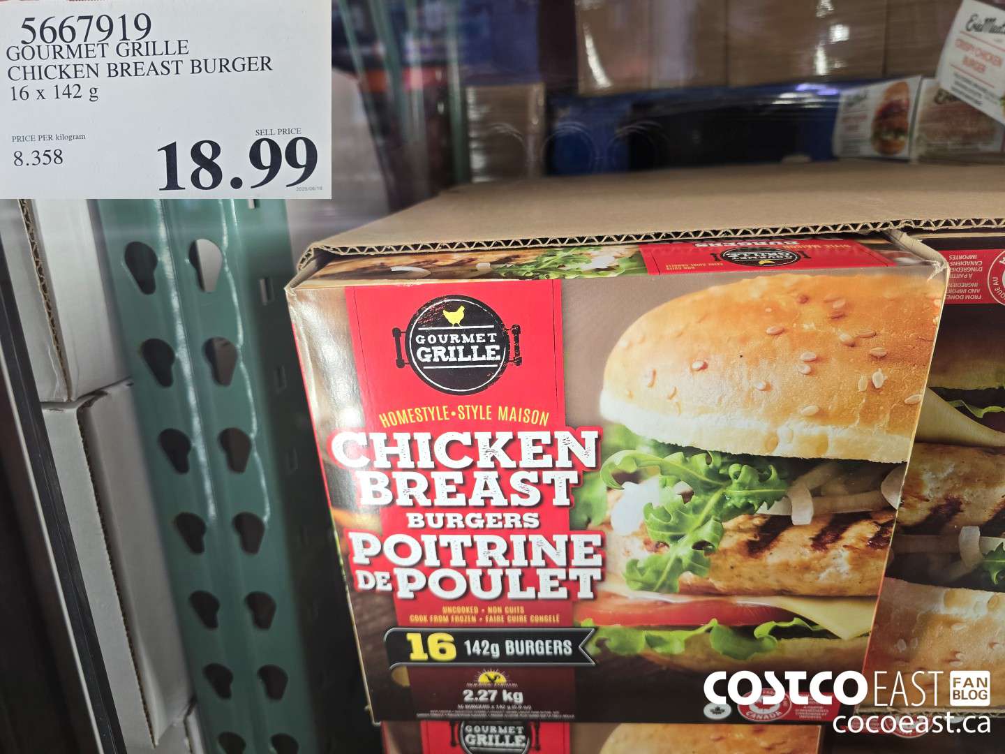 5667919 GOURMET GRILLE CHICKEN BREAST BURGER 16 x 142 G $18.99