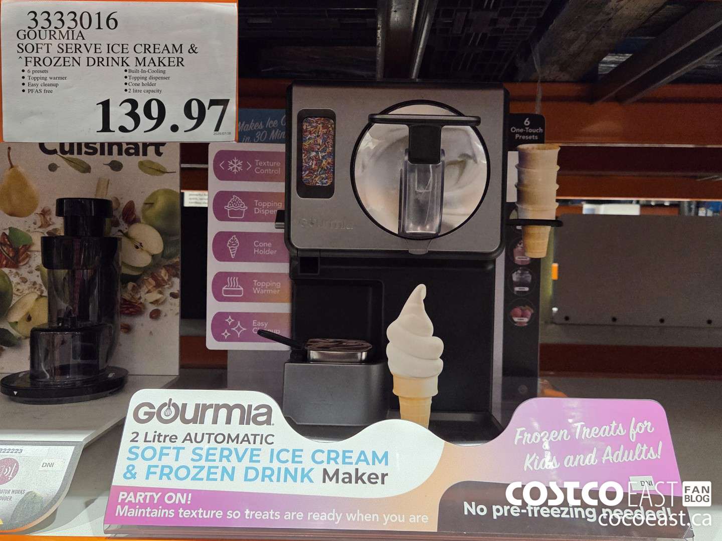 3333016 GOURMIA SOFT SERVE ICE CREAM & “FROZEN DRINK MAKER $139.97