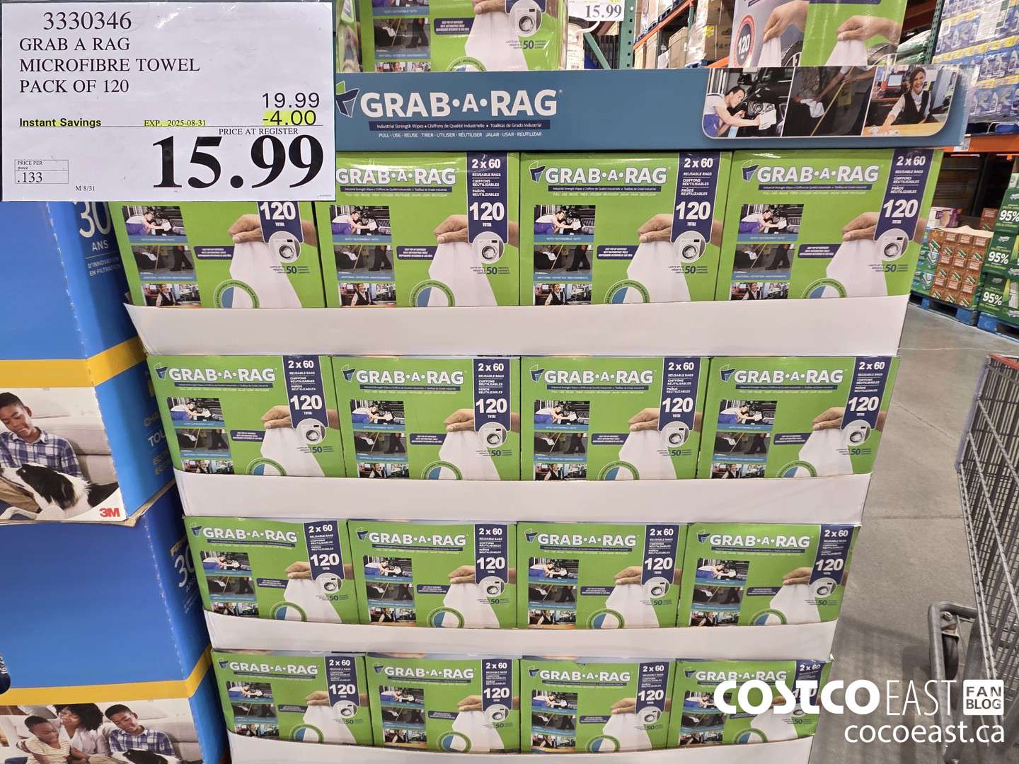 3330346 GRAB A RAG MICROFIBRE TOWEL PACK OF 120 ($4.00 INSTANT SAVINGS EXPIRES ON 2025-08-31) $15.99