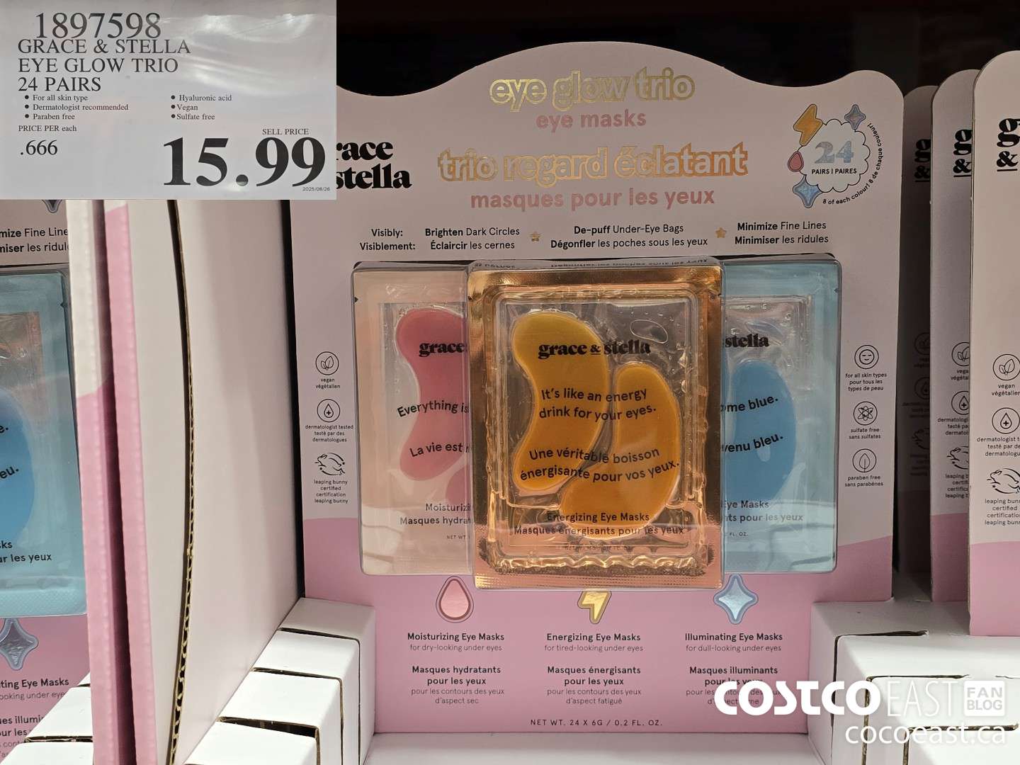 1897598 GRACE & STELLA EYE GLOW TRIO 24 PAIRS $15.99