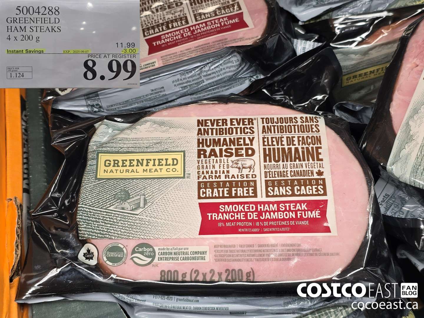 5004288 GREENFIELD HAM STEAKS 4 x 200g ($3.00 INSTANT SAVINGS EXPIRES ON 2025-09-07) $8.99