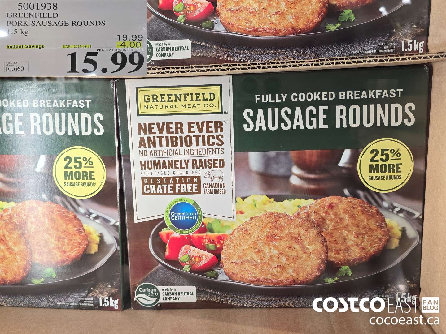 5001938 GREENFIELD PORK SAUSAGE ROUNDS 1.5 KG ($4.00 INSTANT SAVINGS EXPIRES ON 2025-08-31) $15.99