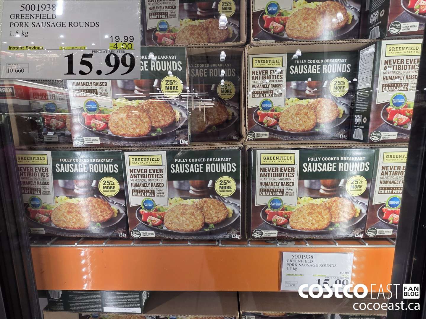 5001938 GREENFIELD PORK SAUSAGE ROUNDS 1.5 KG ($4.00 INSTANT SAVINGS EXPIRES ON 2025-08-31) $15.99