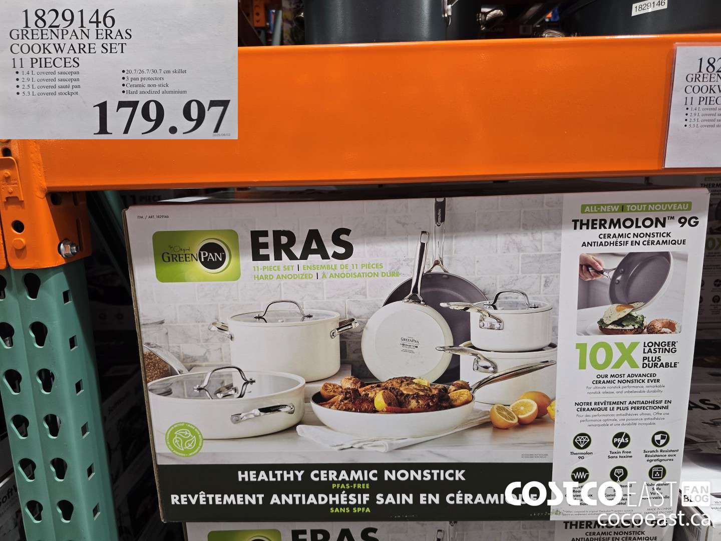 1829146 GREENPAN ERAS COOKWARE SET 11 PIECES $179.97