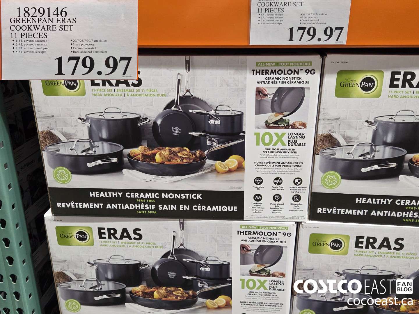1829146 GREENPAN ERAS COOKWARE SET 11 PIECES $179.97