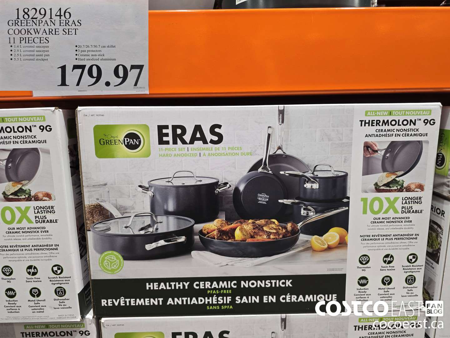 1829146 GREENPAN ERAS COOKWARE SET 11 PIECES $179.97