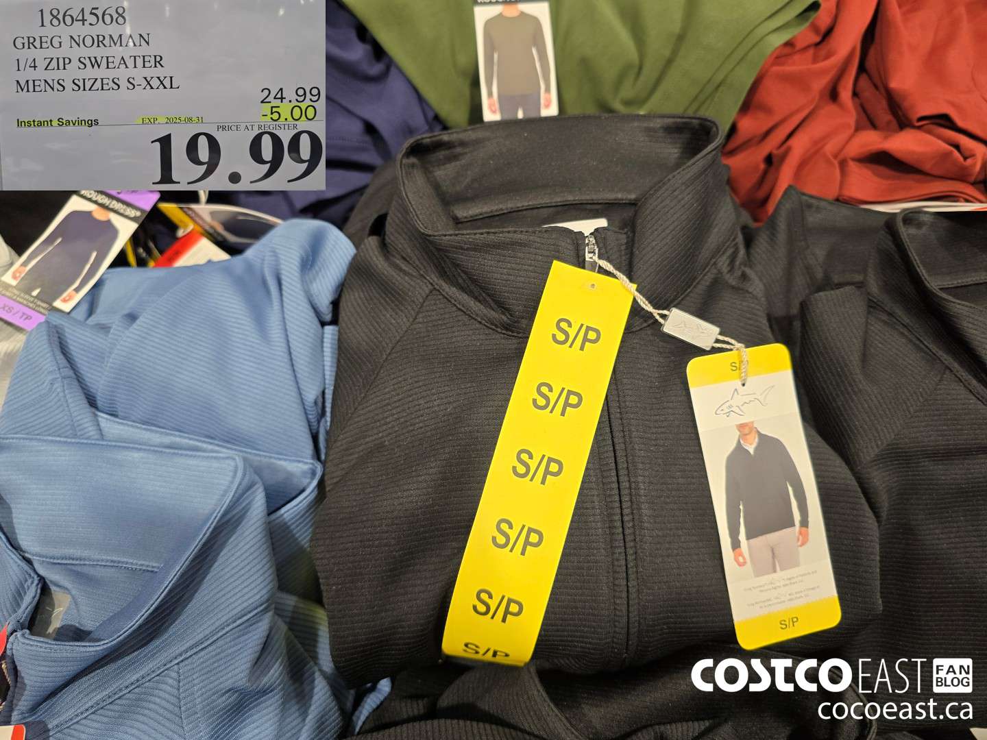 1864568 GREG NORMAN 1/4 ZIP SWEATER MENS SIZES S-XXL ($5.00 INSTANT SAVINGS EXPIRES ON 2025-08-31) $19.99