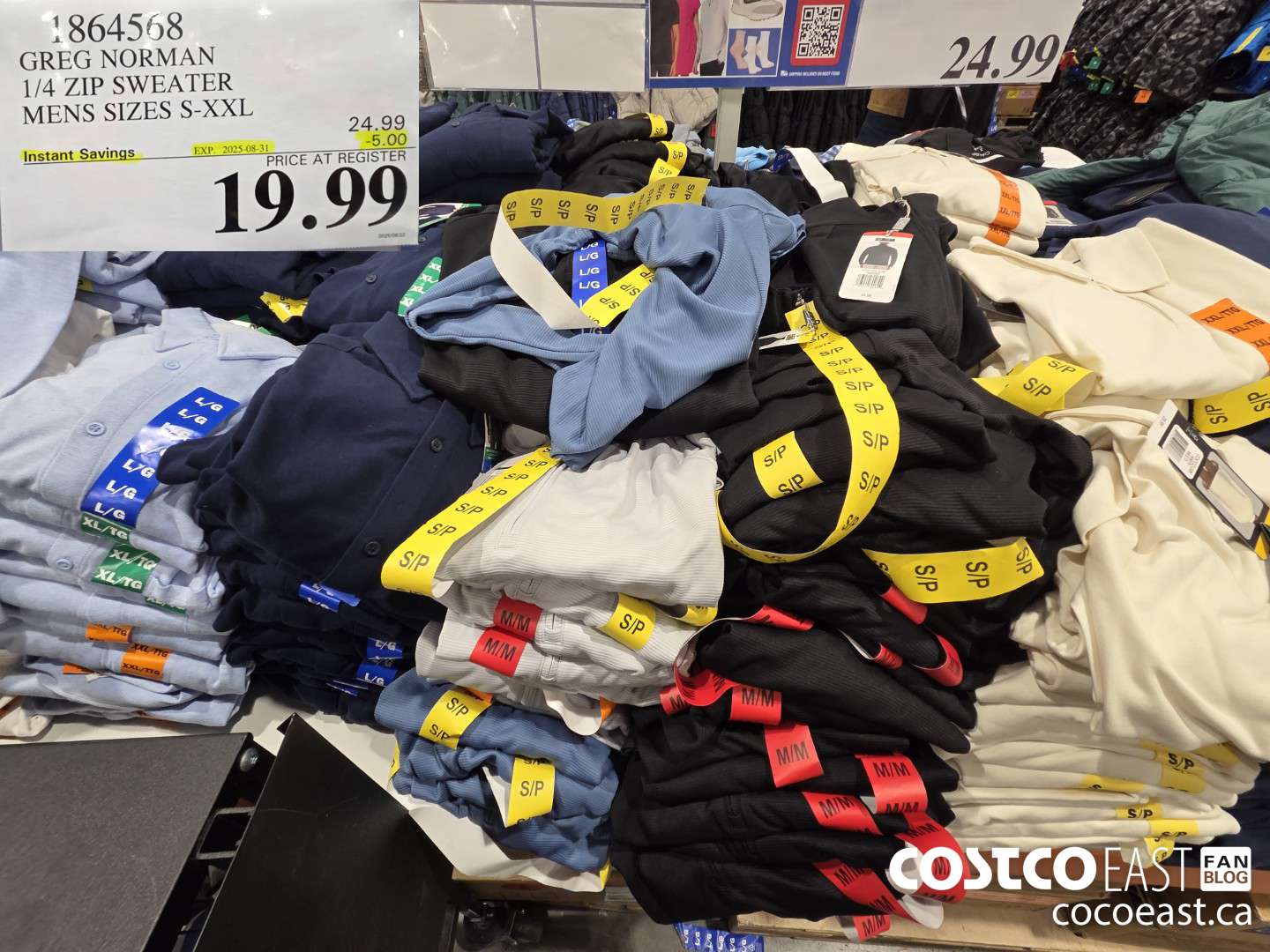 1864568 GREG NORMAN 1/4 ZIP SWEATER MENS SIZES S-XXL ($5.00 INSTANT SAVINGS EXPIRES ON 2025-08-31) $19.99