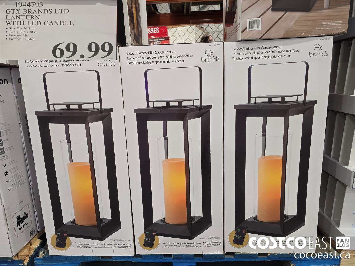 1944793 GTX BRANDS LTD LANTERN WITH LED CANDLE $69.99