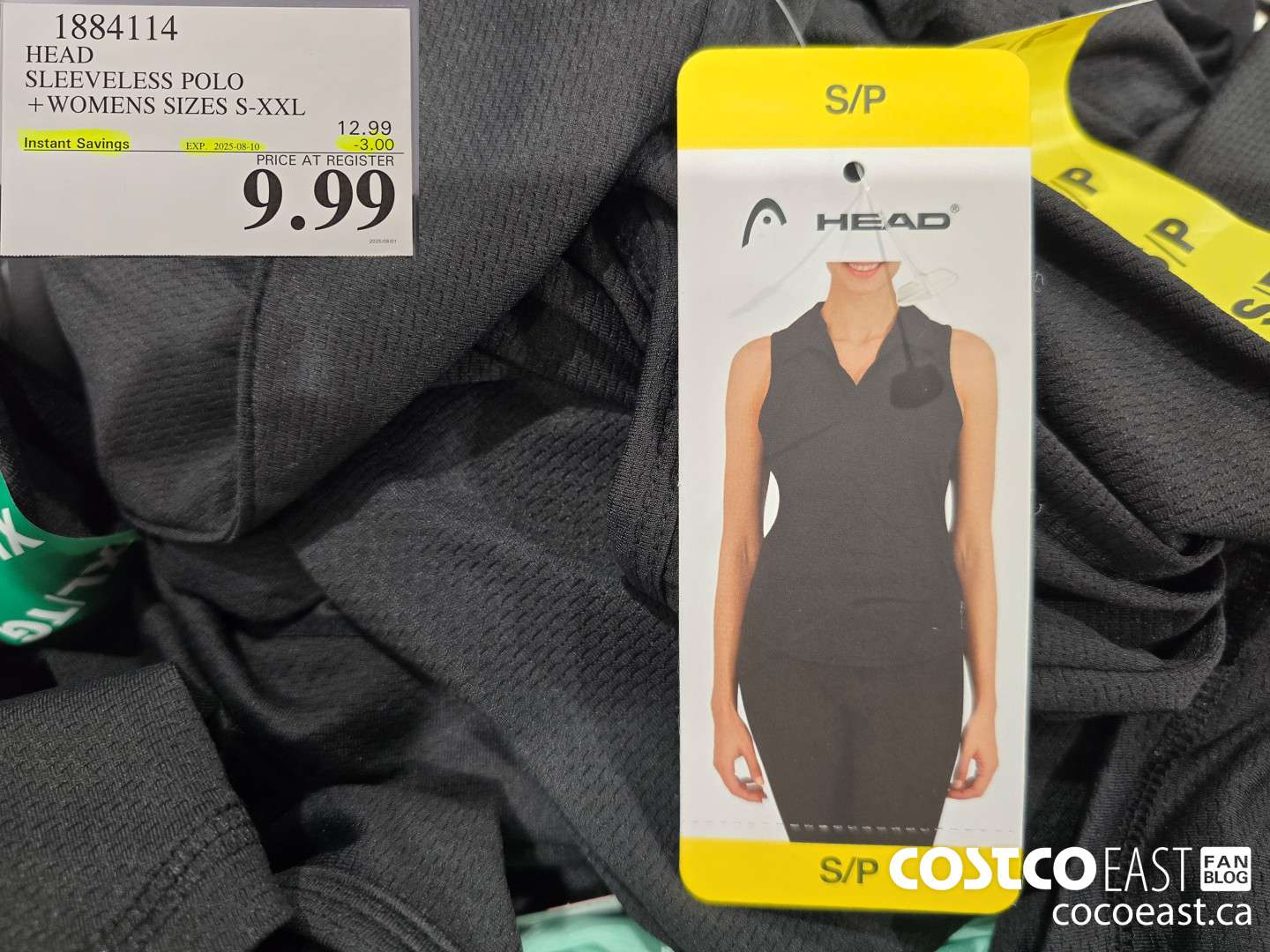 1884114 HEAD SLEEVELESS POLO +WOMENS SIZES S-XXL ($3.00 INSTANT SAVINGS EXPIRES ON 2025-08-10) $9.99