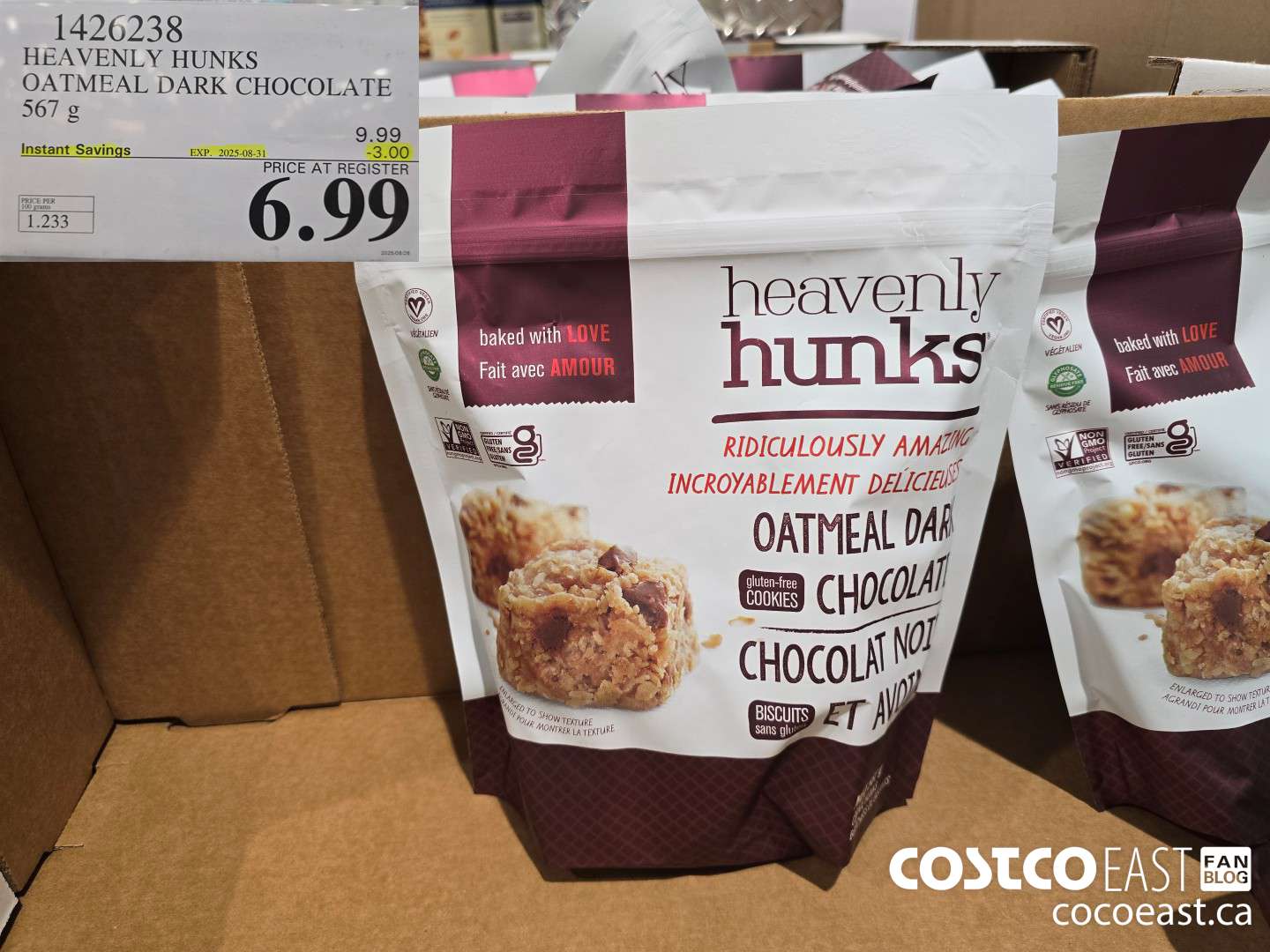 1426238 HEAVENLY HUNKS OATMEAL DARK CHOCOLATE 567 g ($3.00 INSTANT SAVINGS EXPIRES ON 2025-08-31) $6.99