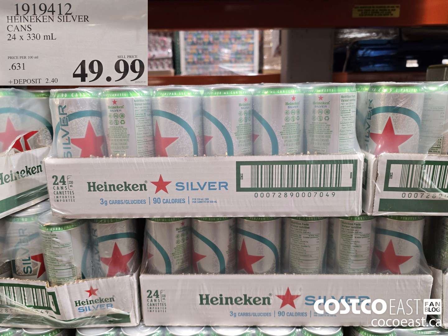 1919412 HEINEKEN SILVER CANS 24 x 330 mL $49.99