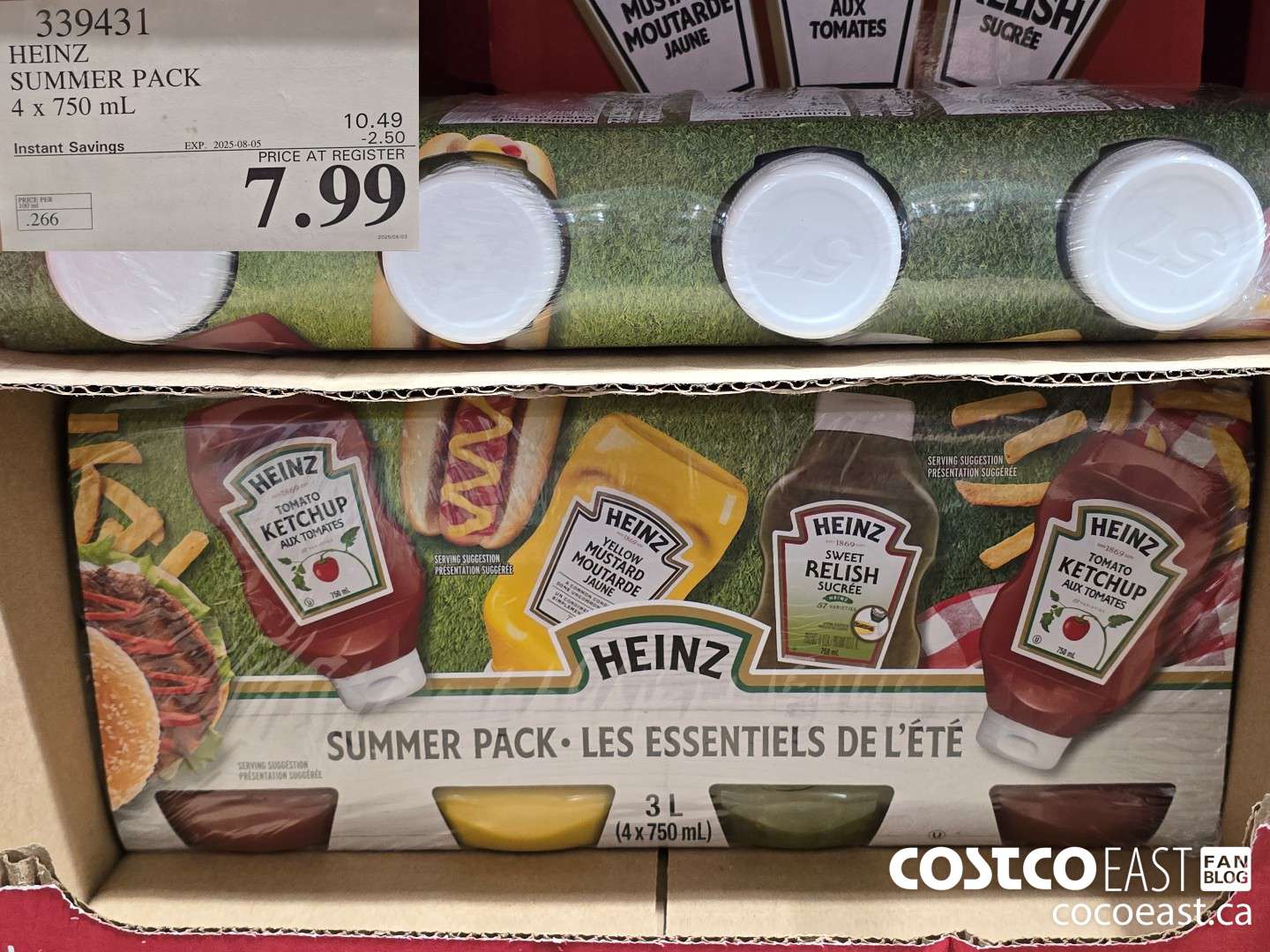 339431 HEINZ SUMMER PACK 4 x 750 mL ($2.50 INSTANT SAVINGS EXPIRES ON 2025-08-05) $7.99