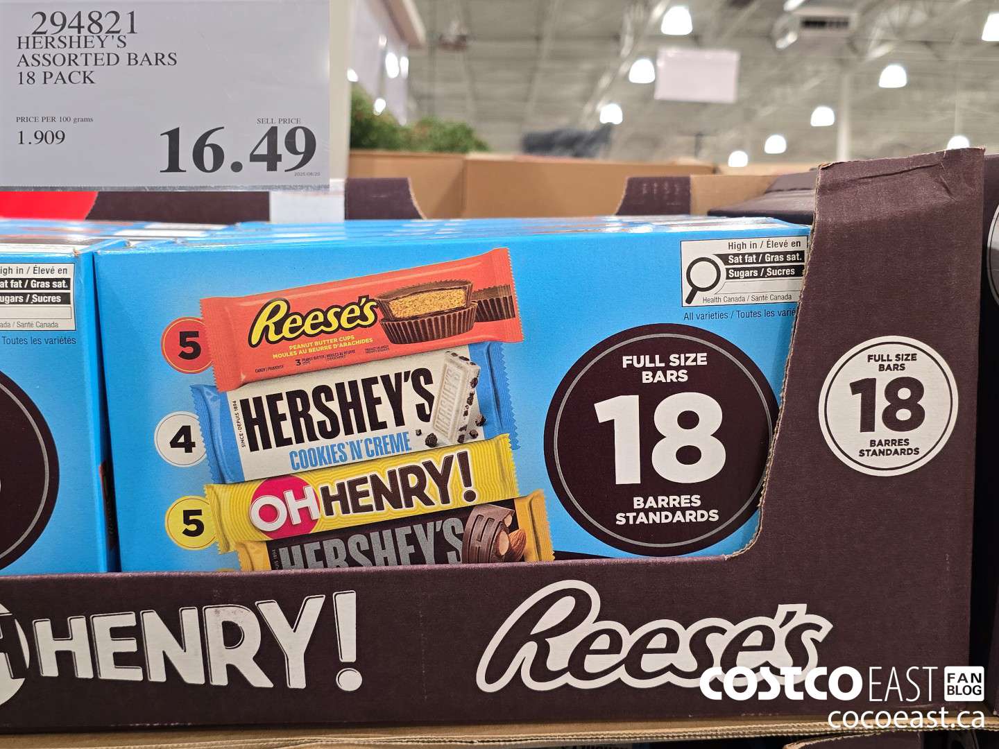 294821 HERSHEY'S ASSORTED BARS PACK OF 18 $16.49