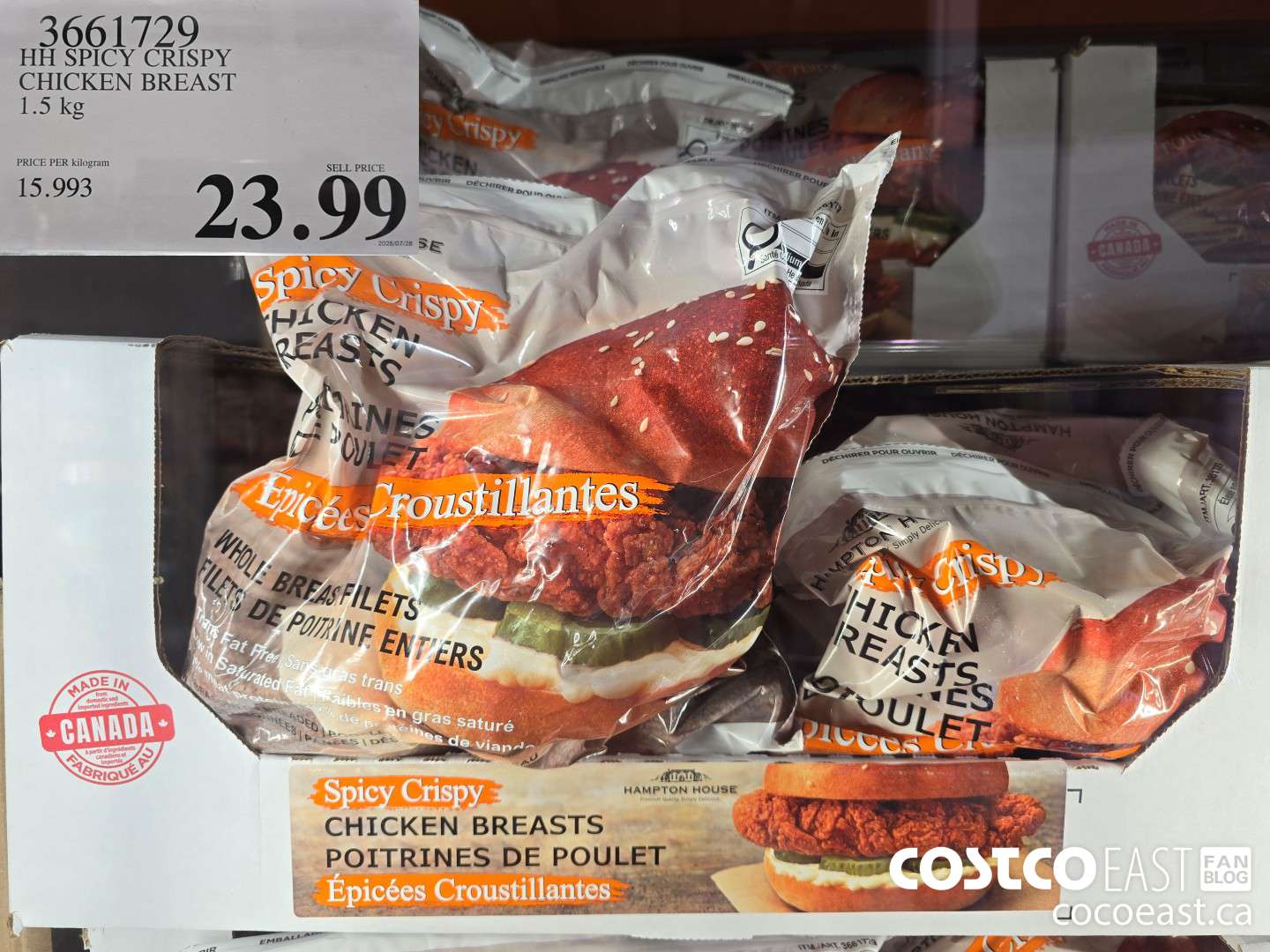 3661729 HH SPICY CRISPY CHICKEN BREAST 1.5 kg $23.99