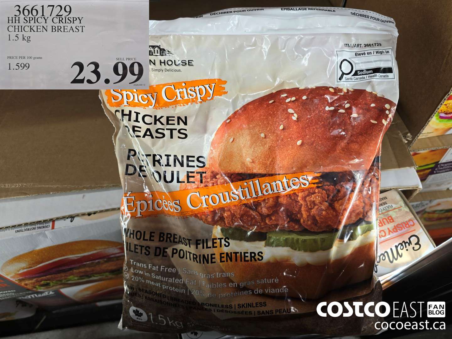 3661729 HH SPICY CRISPY CHICKEN BREAST 1.5 kg $23.99