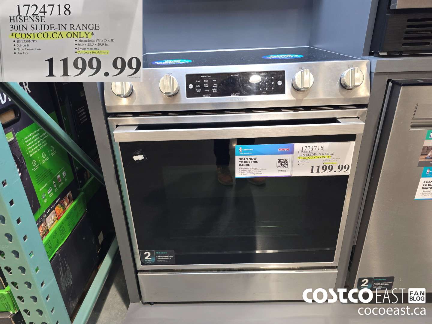 1724718 HISENSE 30IN SLIDE-IN RANGE *COSTCO.CA ONLY* $1199.99