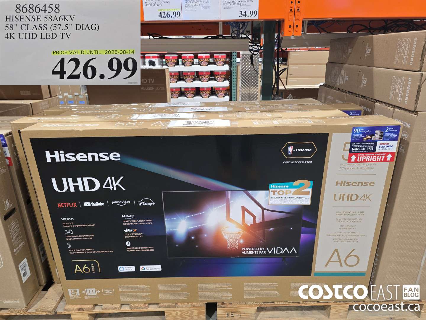 8686458 HISENSE 58A6KV 58