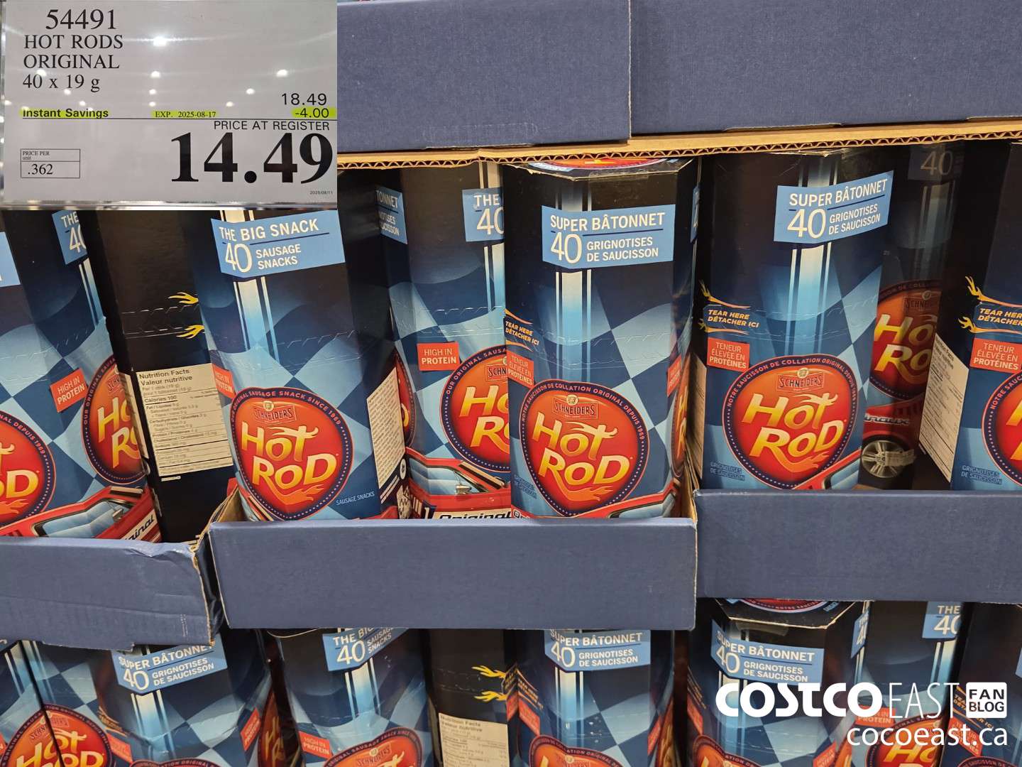 54491 HOT RODS ORIGINAL 40 x 19g ($4.00 INSTANT SAVINGS EXPIRES ON 2025-08-31) $14.49