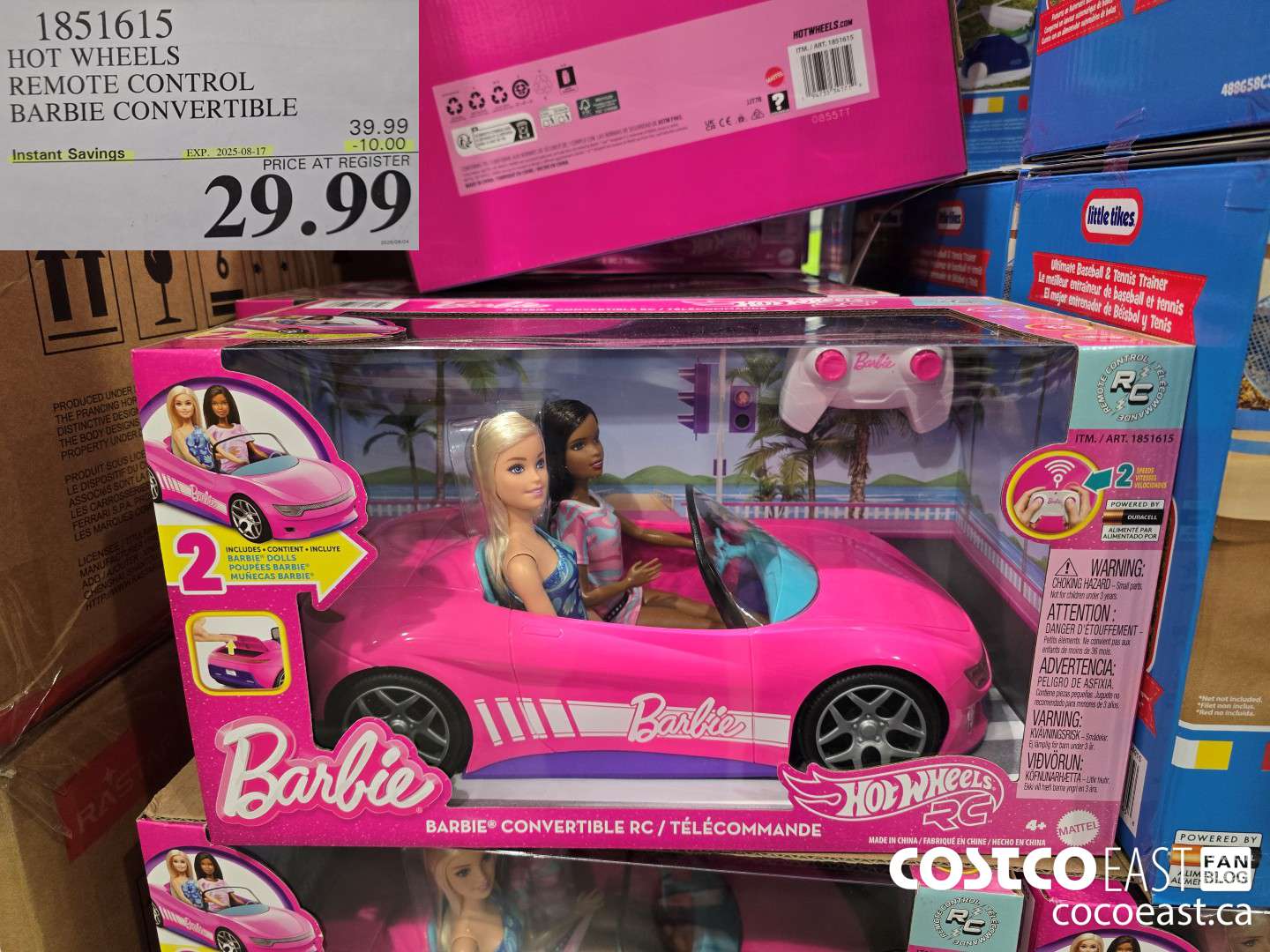 1851615 HOT WHEELS REMOTE CONTROL BARBIE CONVERTIBLE ($10.00 INSTANT SAVINGS EXPIRES ON 2025-08-17) $29.99