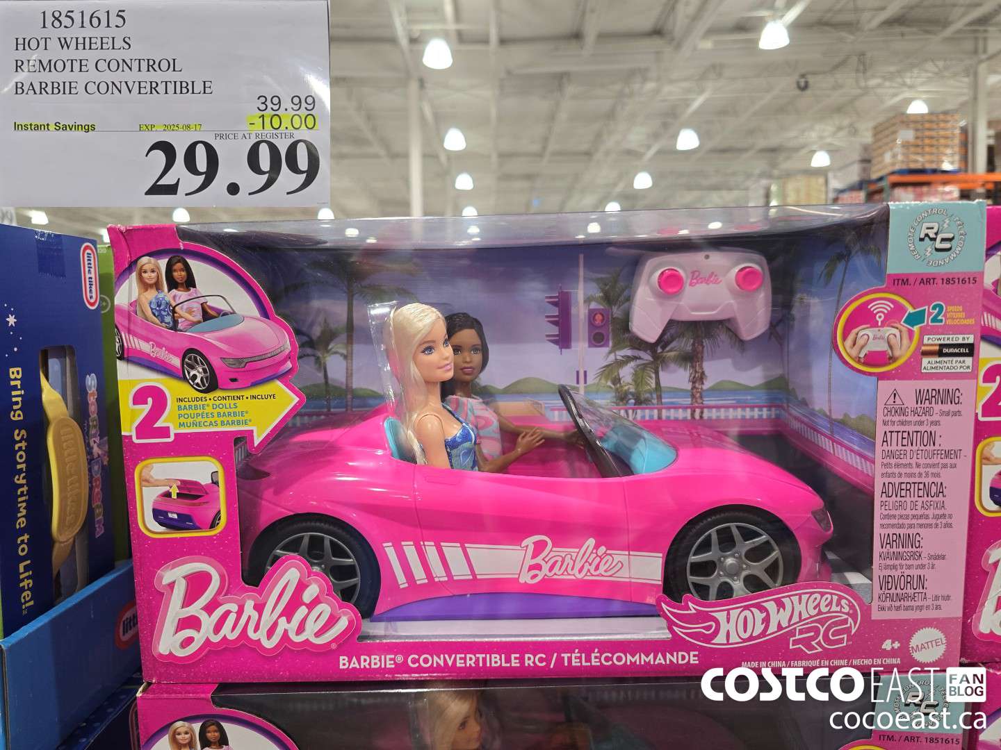 1851615 HOT WHEELS REMOTE CONTROL BARBIE CONVERTIBLE ($10.00 INSTANT SAVINGS EXPIRES ON 2025-08-17) $29.99