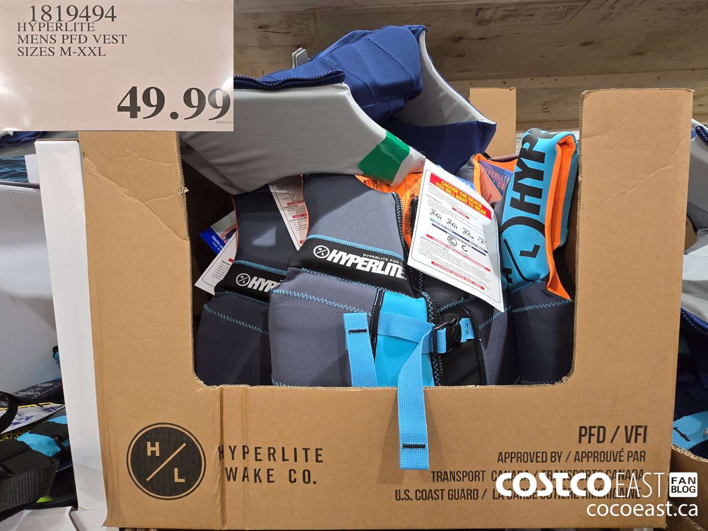 1819494 HYPERLITE MENS PFD VEST SIZES M-XXL $49.99