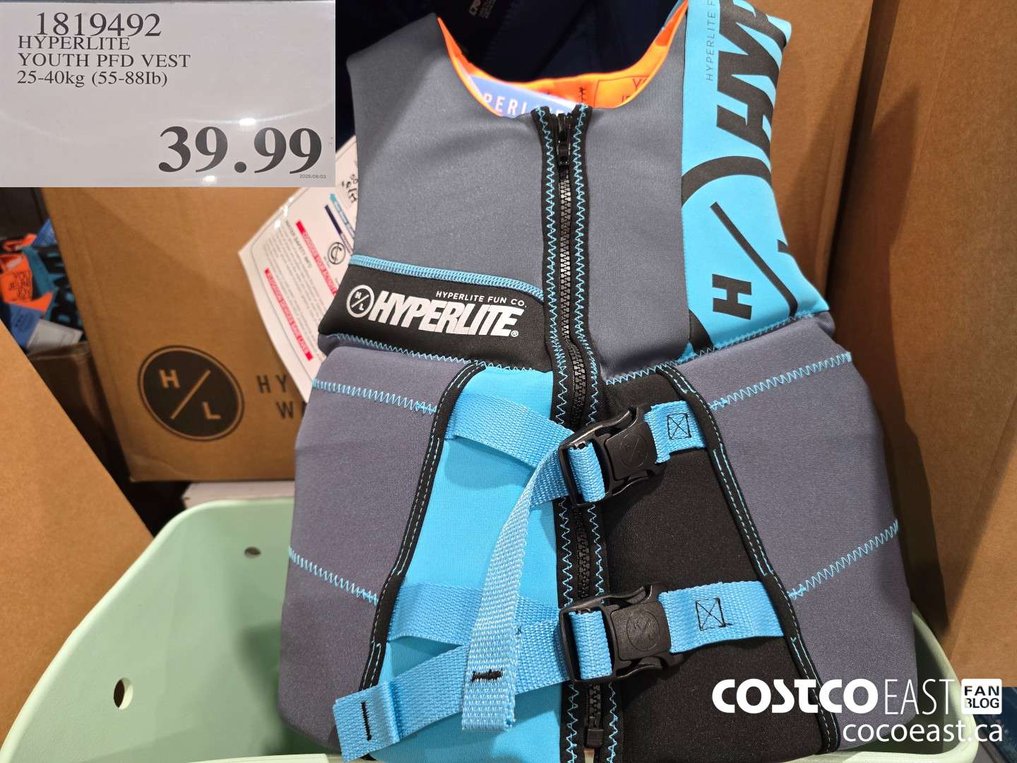1819492 HYPERLITE YOUTH PFD VEST 25-40kg (55-88Ib) $39.99