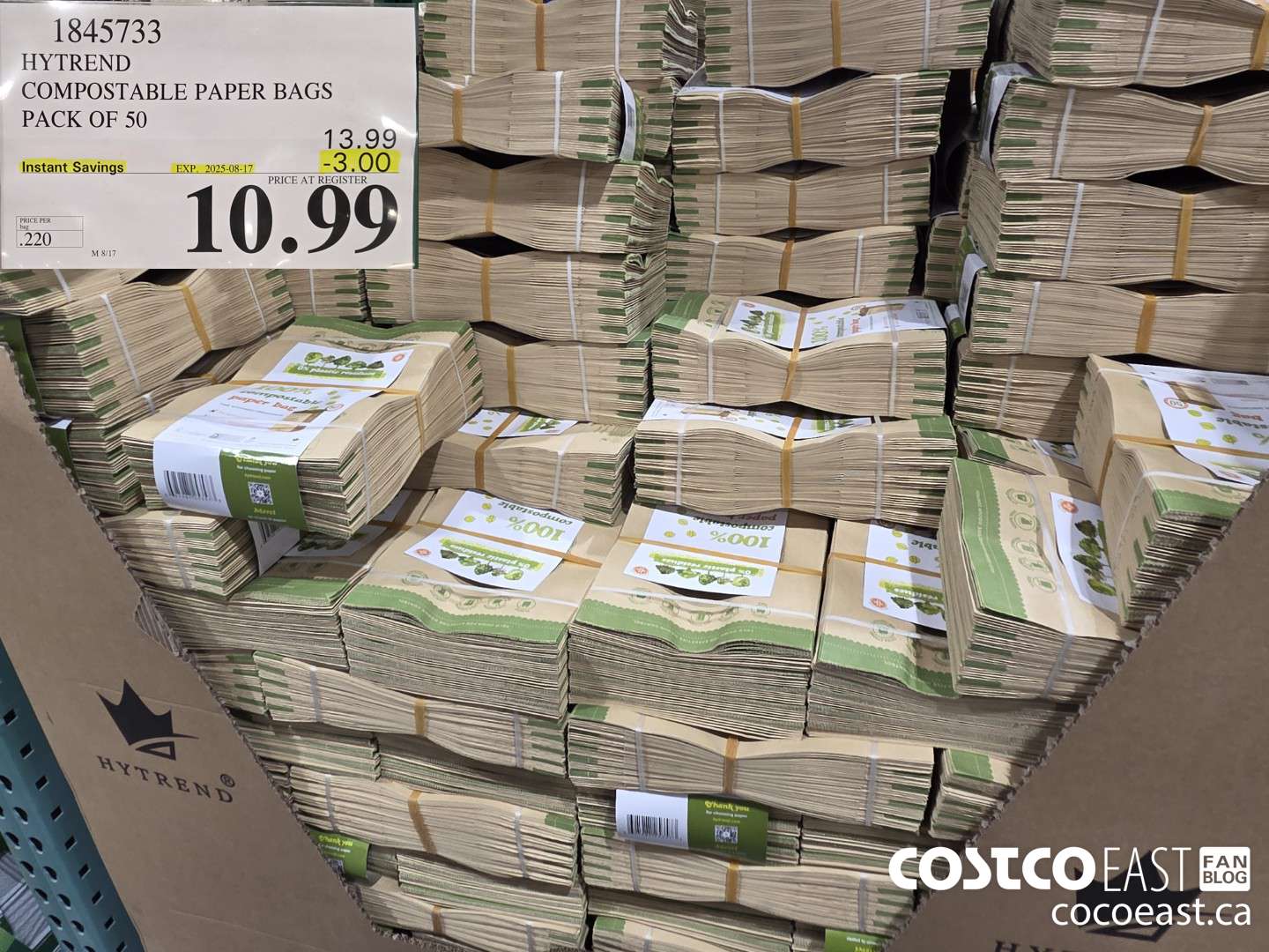 1845733 HYTREND COMPOSTABLE PAPER BAGS PACK OF 50 ($3.00 INSTANT SAVINGS EXPIRES ON 2025-08-17) $10.99